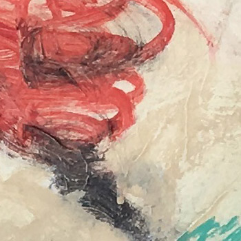 woodpecker at my window brushwork-detail