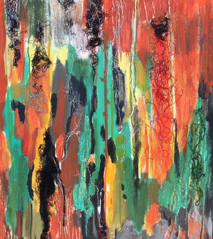 multi-colored abstract art original paintings